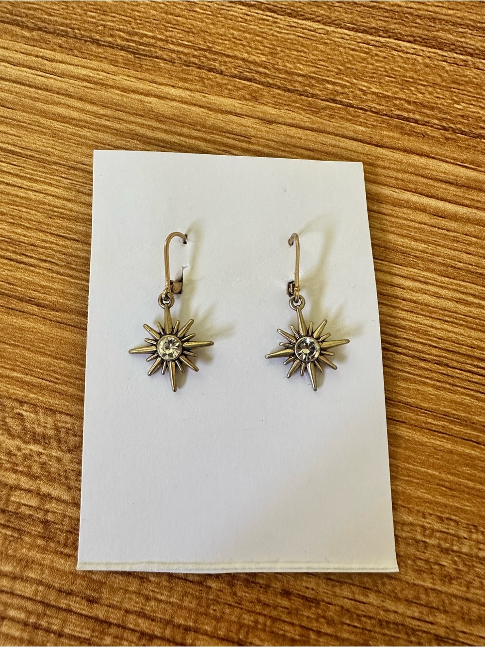 Gold Atomic Starburst Drop Earrings - Pinup Rockabilly Retro